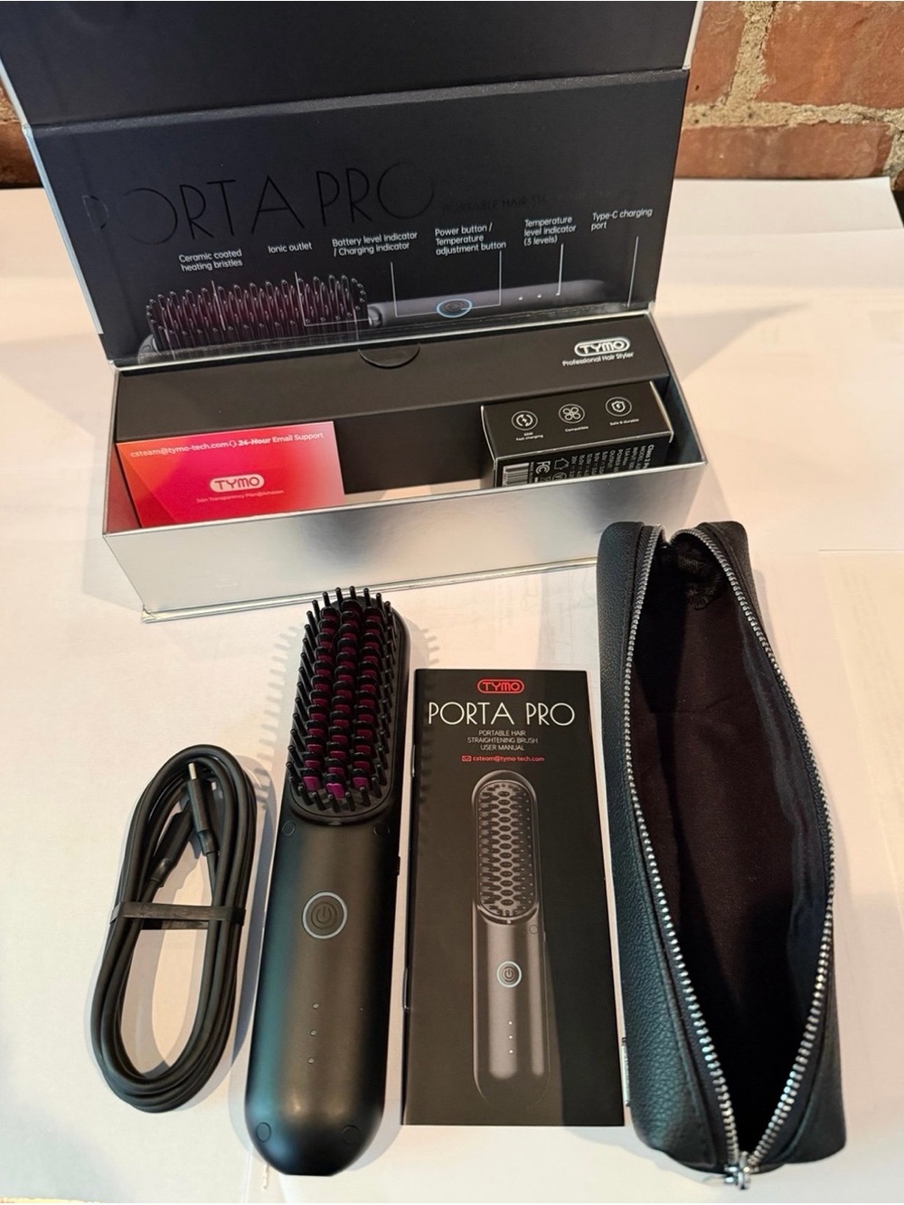 Tymo Porta Pro Electric Heated Hair Brush